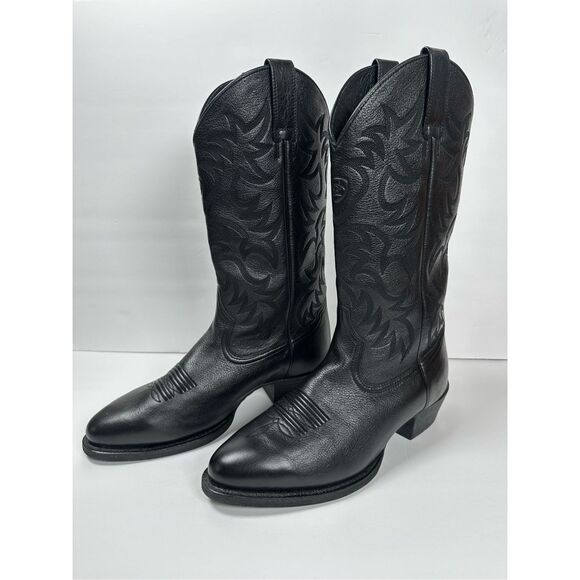 Ariat Heritage R Toe Western Boots Black Men's Sz 9.5 EE - Picture 1 of 11